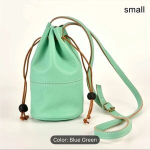 Elegant Mint Green Leather Crossbody Bag